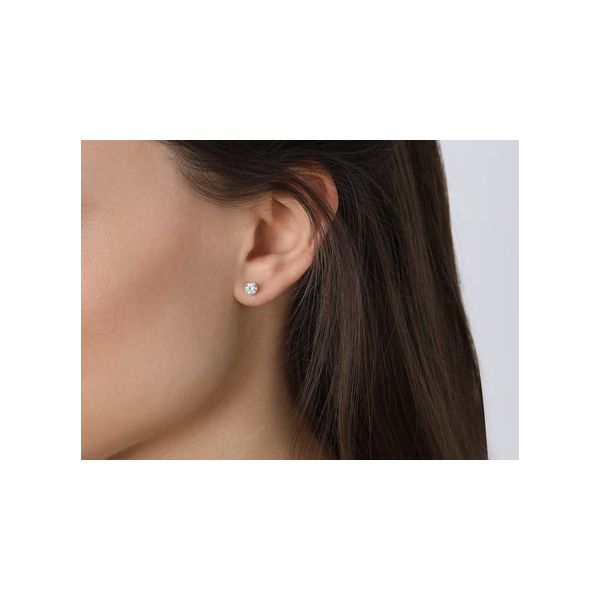 3/4 cttw Lab-Grown Diamond Stud Earrings in 14k White Gold Image 3 Conti Jewelers Endwell, NY