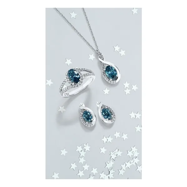 1.6 Ctw. Lab-Created Blue & White Diamond Earrings In 14K Gold Image 2 Conti Jewelers Endwell, NY