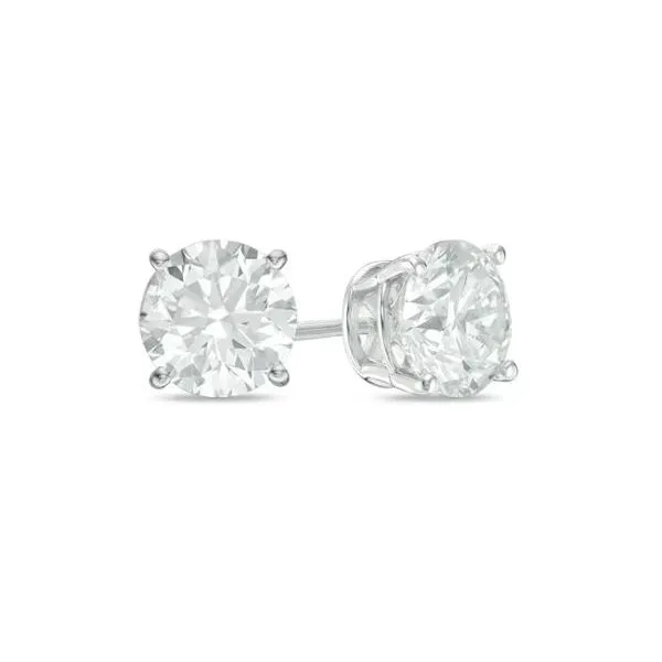 2 CT. T.W. Lab-Grown Diamond Solitaire Stud Earrings in 14K White Gold Conti Jewelers Endwell, NY