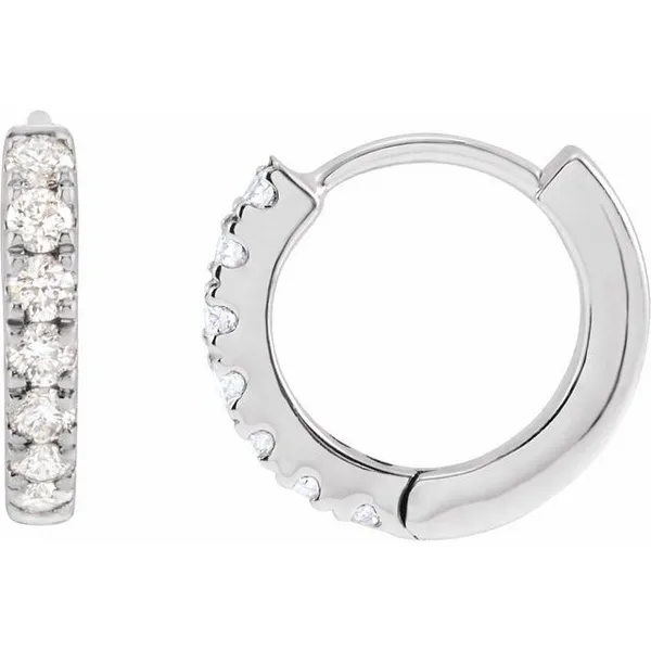 1/5 CTW Lab-Grown Diamond Huggie Earrings in 14k White Gold Conti Jewelers Endwell, NY
