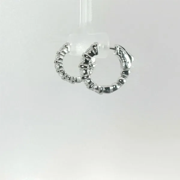 14K White Gold 1.50cttw Lab Diamond Hoop Earrings Image 2 Conti Jewelers Endwell, NY