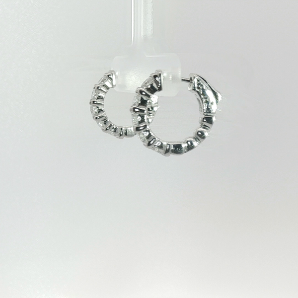 14K White Gold 1.50cttw Lab Diamond Hoop Earrings Image 2 Conti Jewelers Endwell, NY