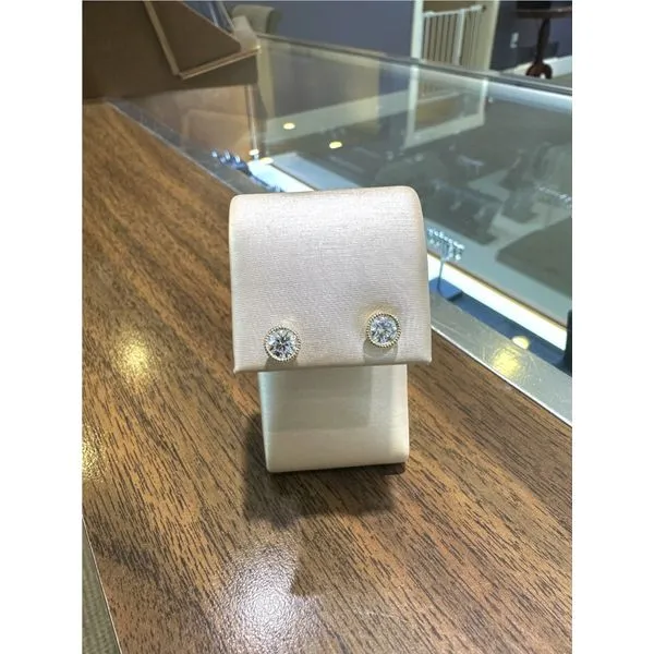 14 Karat Yellow Stud Diamond Earrings - LAB Image 2 Conti Jewelers Endwell, NY