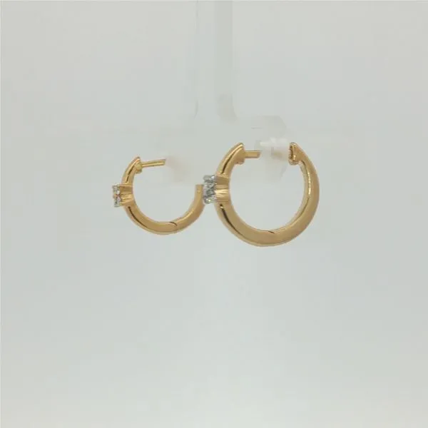 1/10 cttw Lab-Grown Diamond Trillium Huggie Earrings in Yellow Gold Image 3 Conti Jewelers Endwell, NY