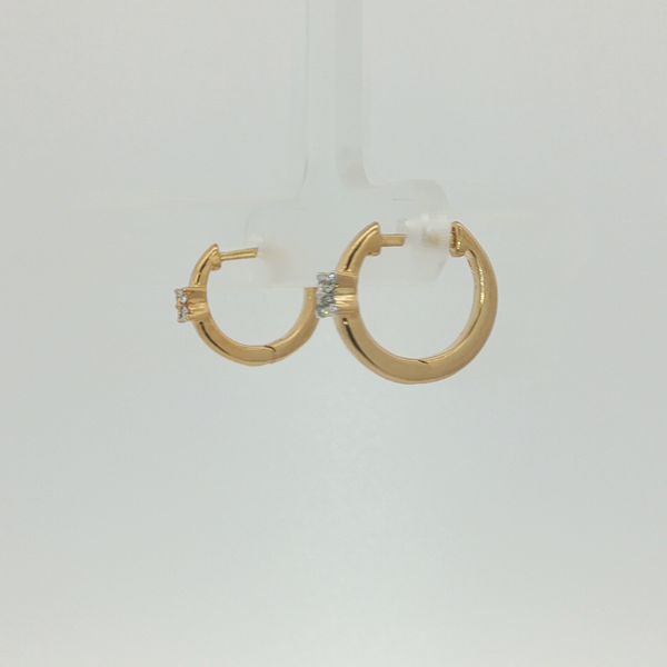 1/10 cttw Lab-Grown Diamond Trillium Huggie Earrings in Yellow Gold Image 3 Conti Jewelers Endwell, NY