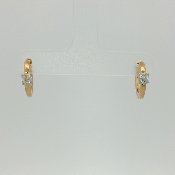 1/10 cttw Lab-Grown Diamond Trillium Huggie Earrings in Yellow Gold Conti Jewelers Endwell, NY
