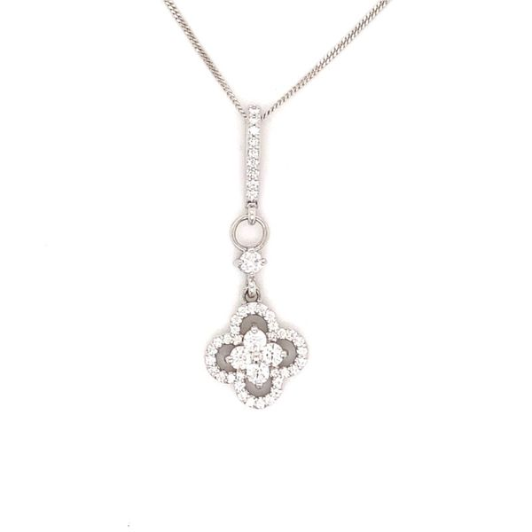 Precious Petals Diamond Pendant in 18k White Gold Conti Jewelers Endwell, NY