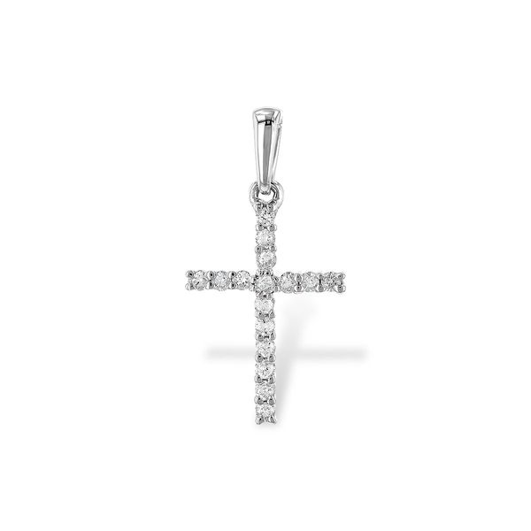 Diamond Cross Pendant in 14k White Gold (1/10 cttw) Conti Jewelers Endwell, NY