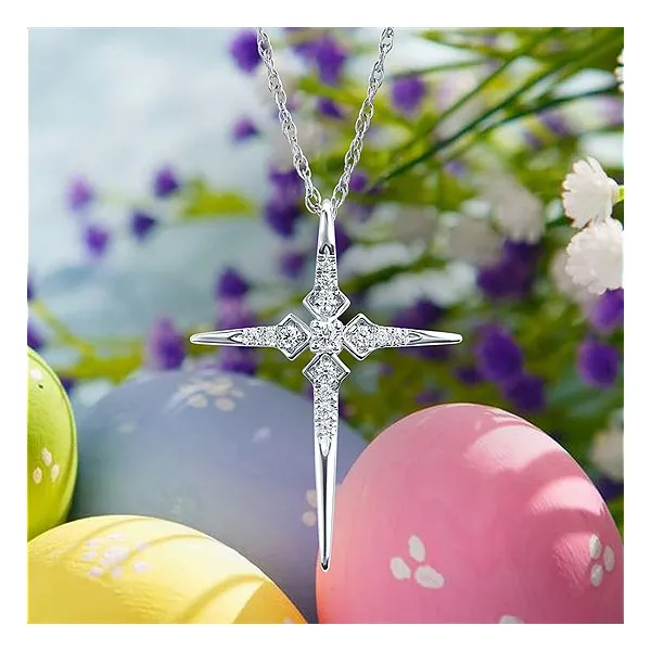 Cross Diamond Necklace Image 2 Conti Jewelers Endwell, NY