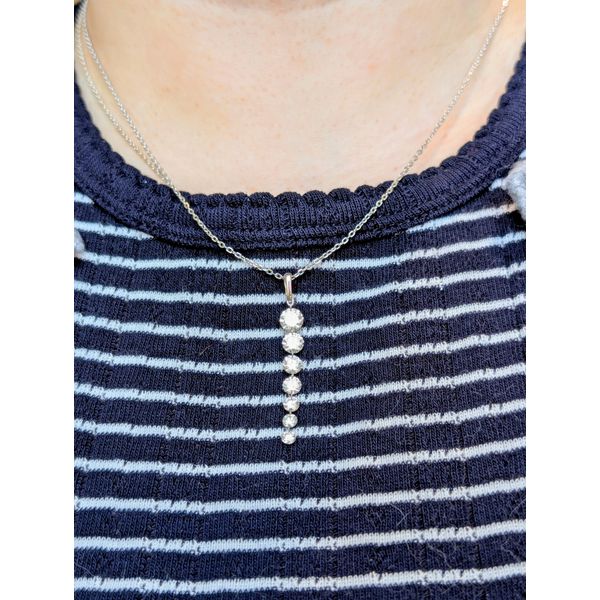 14k WG 2.02cttw Lab Dia Drilled Floating Pendant Image 2 Conti Jewelers Endwell, NY