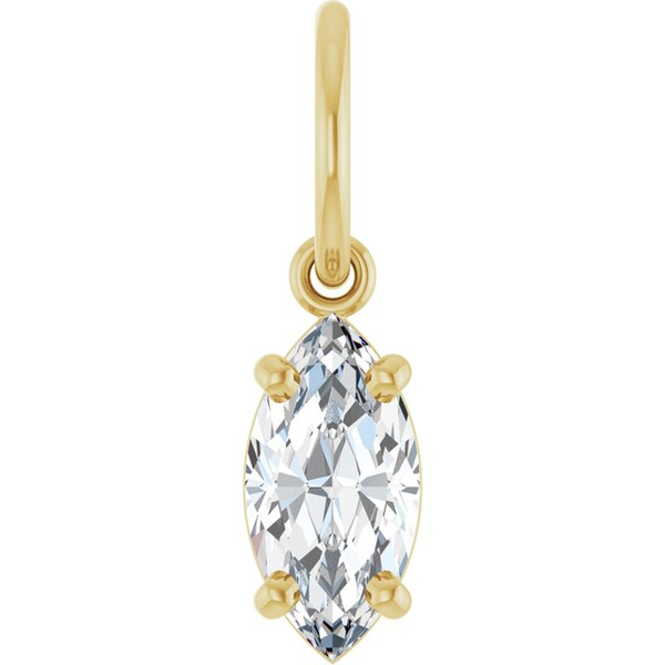 1/2 CT Lab-Grown Marquis Diamond Charm in 14k Yellow Gold Conti Jewelers Endwell, NY