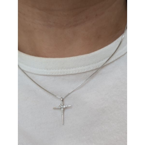 Cross Diamond Necklace Image 3 Conti Jewelers Endwell, NY