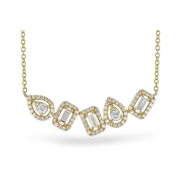 .55cttw Fancy-Cut Diamond Bar Necklace in 14k Yellow Gold Conti Jewelers Endwell, NY
