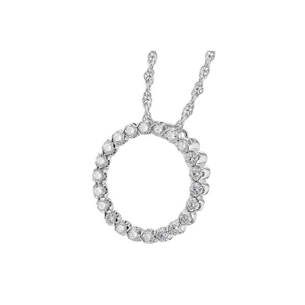 1/2 CT. T.W. Diamond Circle Pendant in 14k White Gold Image 2 Conti Jewelers Endwell, NY