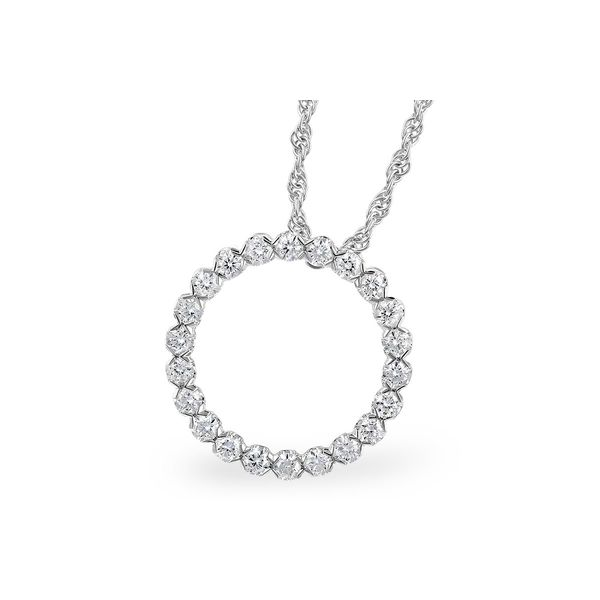 1/2 CT. T.W. Diamond Circle Pendant in 14k White Gold Conti Jewelers Endwell, NY