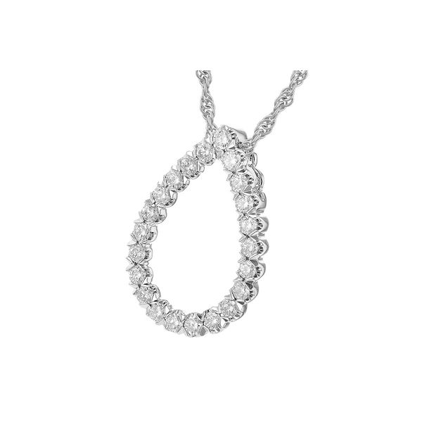1/2 cttw Diamond Teardrop Pendant Necklace in 14k White Gold Image 2 Conti Jewelers Endwell, NY
