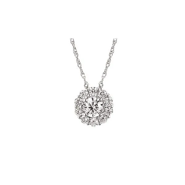 Eco-Brilliance® .50 Ctw. Lab-Created Diamond Halo Pendant In 14K Gold Conti Jewelers Endwell, NY