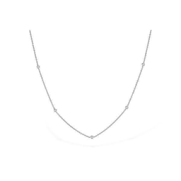 .25cttw Bezel-Set Diamond Station Necklace in 14k White Gold Conti Jewelers Endwell, NY