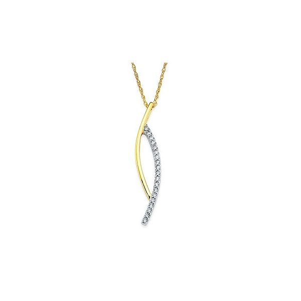 1/5 Ctw. Diamond Open Bypass Pendant In 14K Two Tone Gold With 18