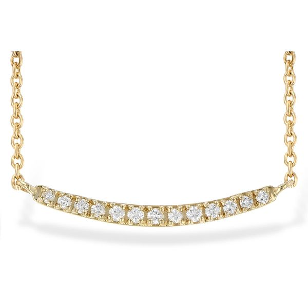 Prong-Set Diamond Curved Bar Necklace Conti Jewelers Endwell, NY