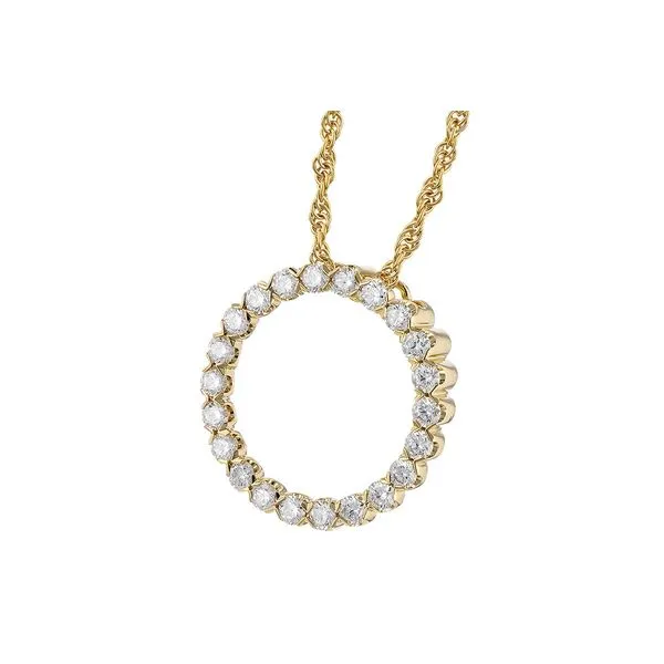 .50ct tw. Diamond Circle Pendant Necklace in 14k Yellow Gold Image 2 Conti Jewelers Endwell, NY