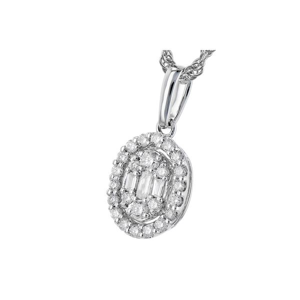 .18ct tw. Composite Oval Diamond Pendant in 14K White Gold Image 2 Conti Jewelers Endwell, NY