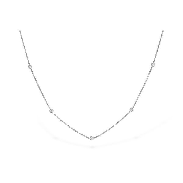 1/2 CT. T.W. Diamond Station Necklace in 14K White Gold Conti Jewelers Endwell, NY