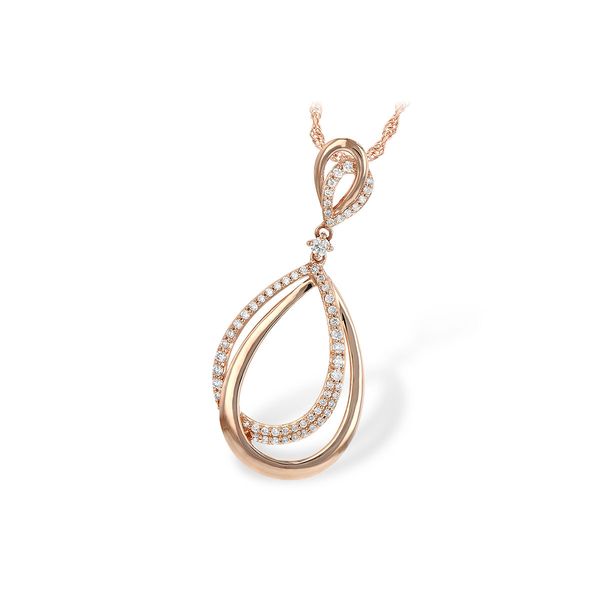 .38ct tw. Diamond Teardrop Pendant Necklace in 14k Rose Gold Conti Jewelers Endwell, NY