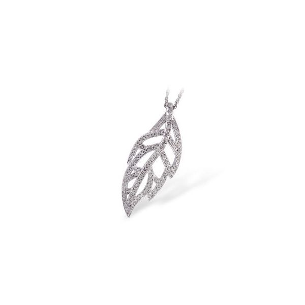 1/2ct tw. Diamond Classic Leaf Pendant Necklace in 14k White Gold Conti Jewelers Endwell, NY