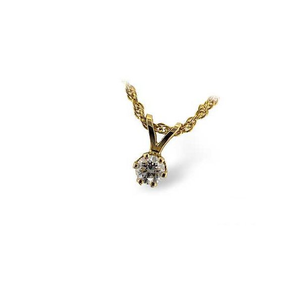 .14ct Diamond Solitaire Pendant Necklace in 14k Yellow Gold Conti Jewelers Endwell, NY