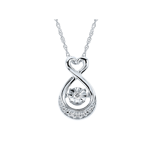 Shimmering Diamonds® Heart Drop Pendant In Sterling Silver With .03 Ctw. Diamonds Conti Jewelers Endwell, NY