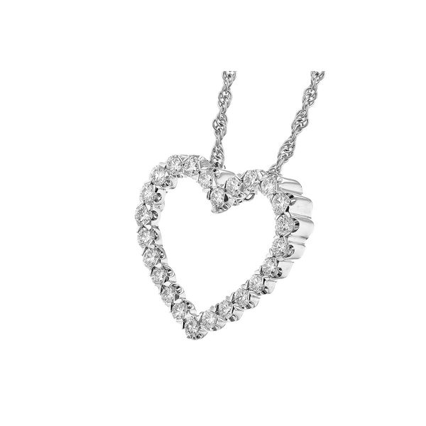 1/2ct tw. Diamond Heart Pendant Necklace in 14k White Gold Image 2 Conti Jewelers Endwell, NY