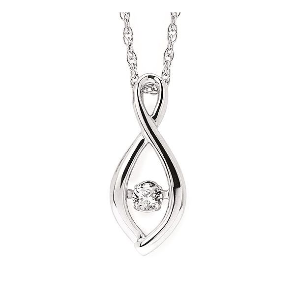 Shimmering Diamonds® Infinity Tear Drop Pendant In Sterling Silver With .08 Ctw. Diamonds Image 2 Conti Jewelers Endwell, NY