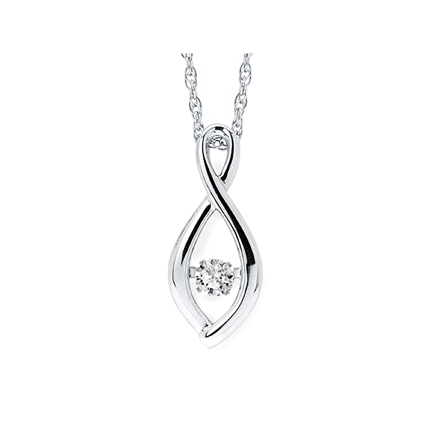 Shimmering Diamonds® Infinity Tear Drop Pendant In Sterling Silver With .08 Ctw. Diamonds Conti Jewelers Endwell, NY