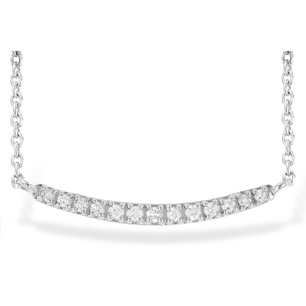 Prong-Set Diamond Curved Bar Necklace Conti Jewelers Endwell, NY
