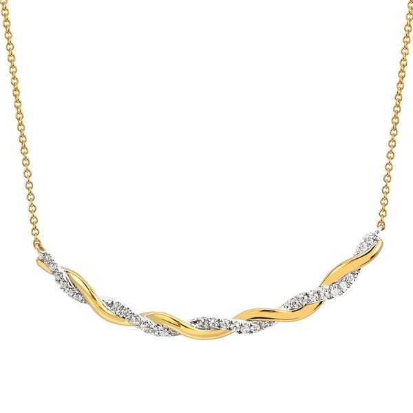 1/4 Ctw. Braided Diamond Necklace In 14K Gold With 18