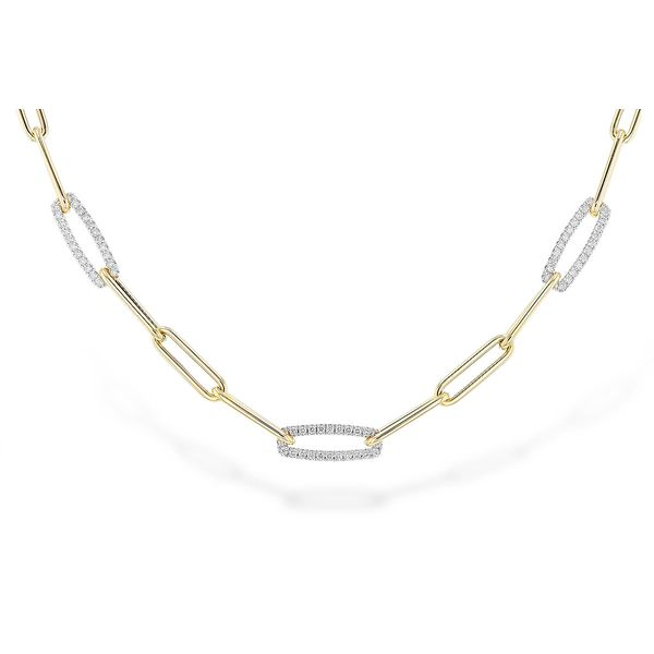 Diamond Paperclip Chain Necklace in 14k Gold Conti Jewelers Endwell, NY