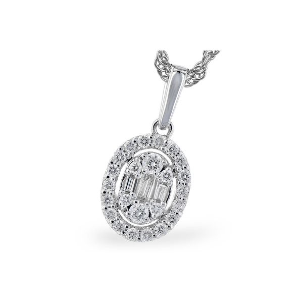 .18ct tw. Composite Oval Diamond Pendant in 14K White Gold Conti Jewelers Endwell, NY