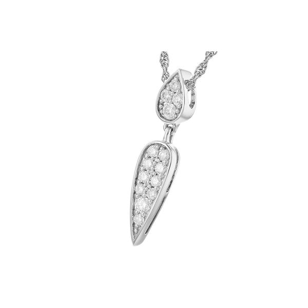 Diamond Modern Drop Pendant in 14K White Gold Image 2 Conti Jewelers Endwell, NY