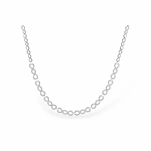 Diamond Infinity Tennis Necklace in 14K White Gold Conti Jewelers Endwell, NY