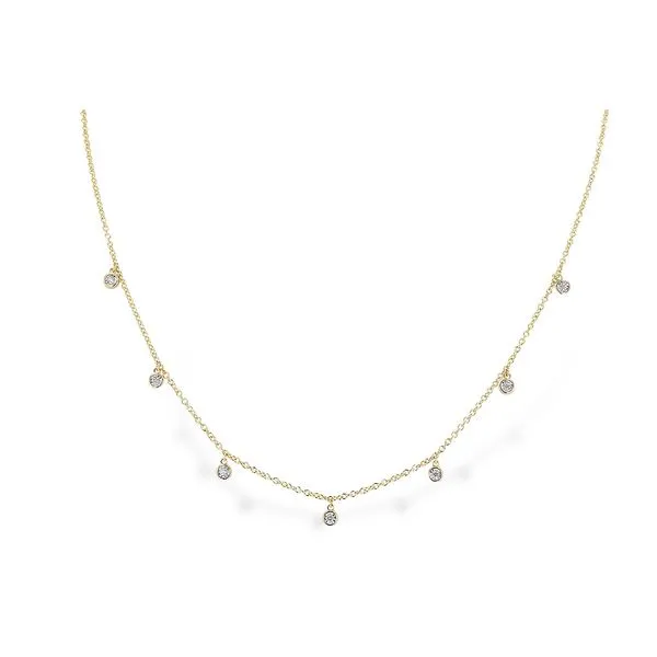 1/2 CT. T.W. Diamond Station Necklace in 14K Yellow Gold Conti Jewelers Endwell, NY