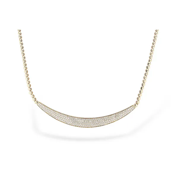Diamond Bar Necklace 1-1/2 ct tw Round 14K Yellow Gold Conti Jewelers Endwell, NY