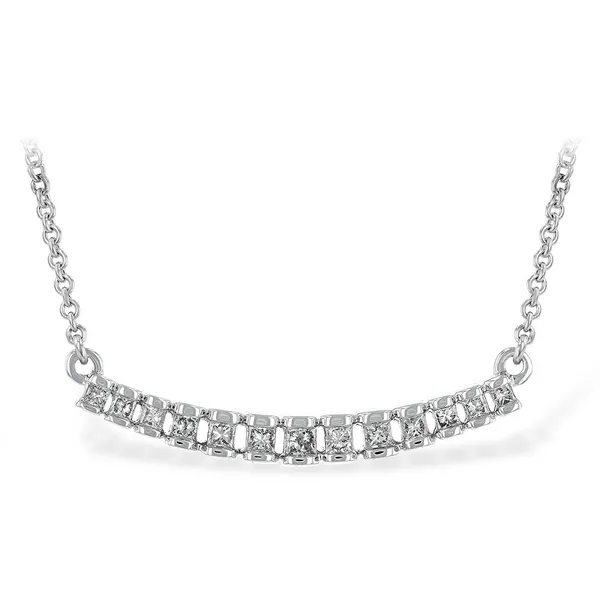Delicate Curved Diamond Bar Necklace In 14k White Gold (.23 Ct. Tw.) Conti Jewelers Endwell, NY