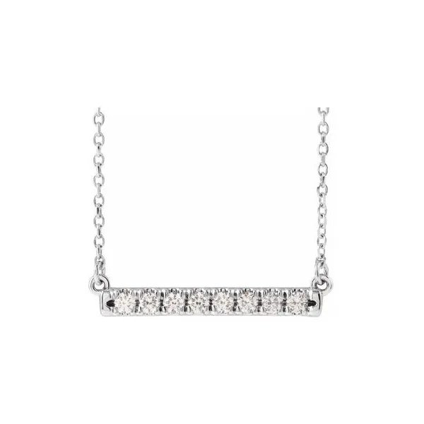 1/4CTW Lab-Grown Diamond Bar Necklace in 14k White Gold Conti Jewelers Endwell, NY