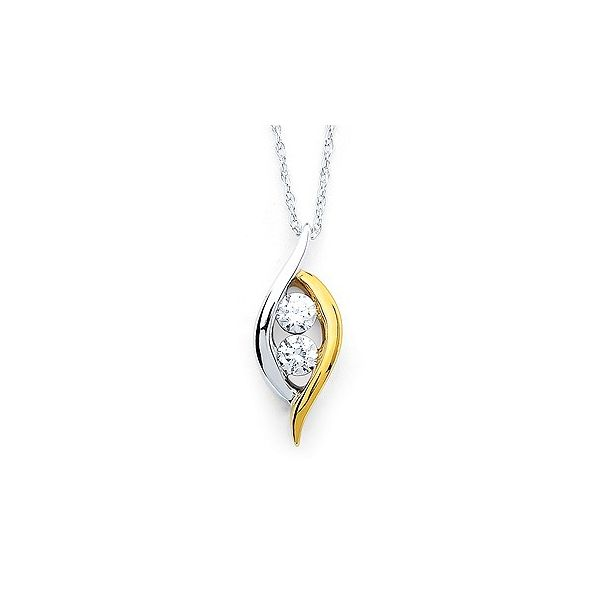 1/5ct tw. Diamond Pendant Necklace In 14K Two Tone Gold Conti Jewelers Endwell, NY