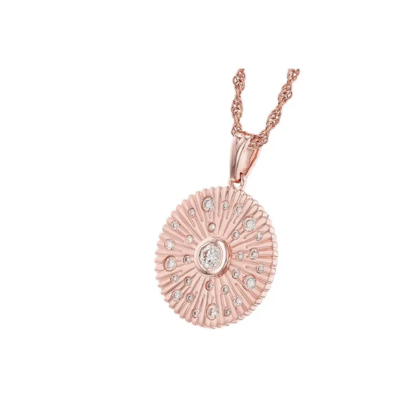 1/4 ct. tw. Diamond Disc Necklace in 14k Rose Gold Image 2 Conti Jewelers Endwell, NY