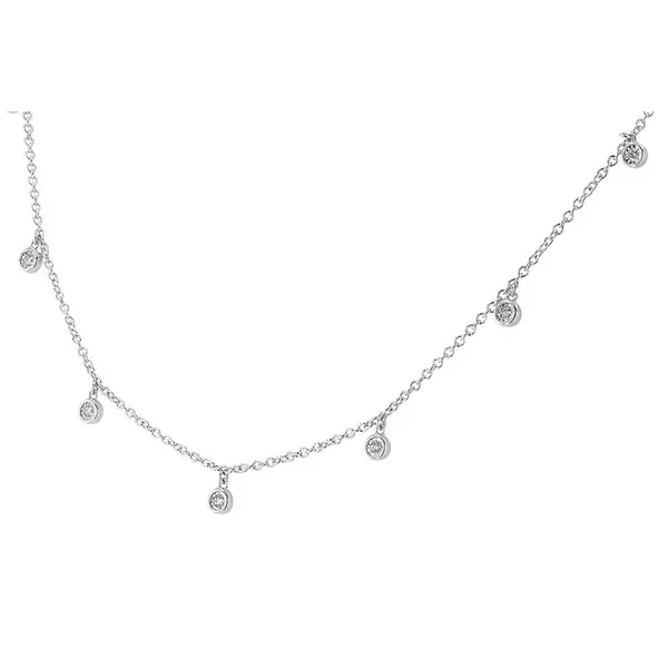 Diamond Station Necklace in 14k White Gold Image 2 Conti Jewelers Endwell, NY
