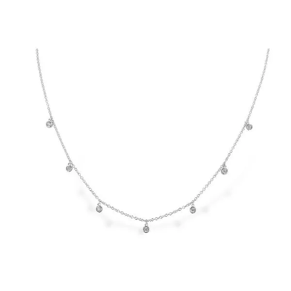 Diamond Station Necklace in 14k White Gold Conti Jewelers Endwell, NY