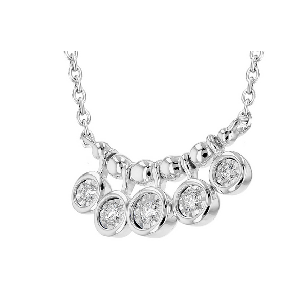 .09ct tw. Diamond Champagne Bubbles Necklace in 14k White Gold Image 2 Conti Jewelers Endwell, NY