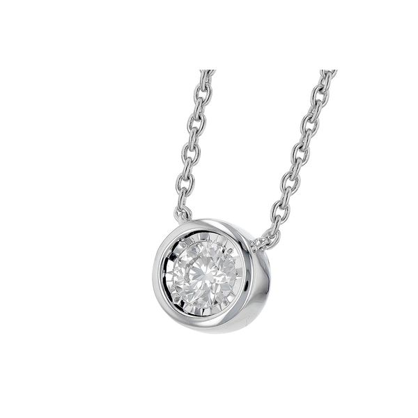 1/4ct Diamond Bezel-Set Necklace in 14k White Gold Image 2 Conti Jewelers Endwell, NY